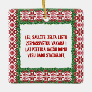 jul Folk Sång III Latviesu Tautasdziesma Julgransprydnad Keramik