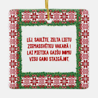 jul Folk Sång III Latviesu Tautasdziesma Julgransprydnad Keramik