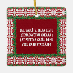 jul Folk Sång III Latviesu Tautasdziesma Julgransprydnad Keramik
