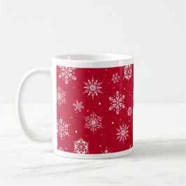 Jul Folk Snöflingor Red Kaffemugg