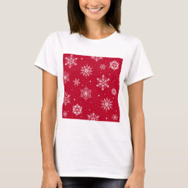 Jul Folk Snöflingor Red T Shirt