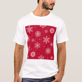 Jul Folk Snöflingor Red T Shirt