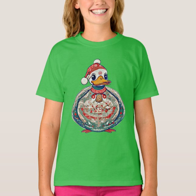 Jul Folklore Anka under tomten Hat T Shirt (Framsida)