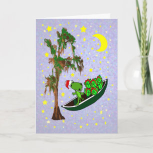 Jul för alligatorCajun flodarm Helgkort