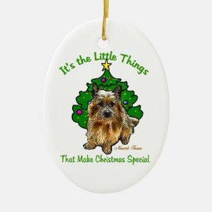 Jul för älskare för Norwich Terrier Julgransprydnad Keramik