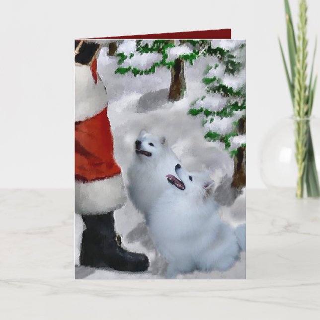 Jul för amerikaneskimåhund helgkort (Framsida)