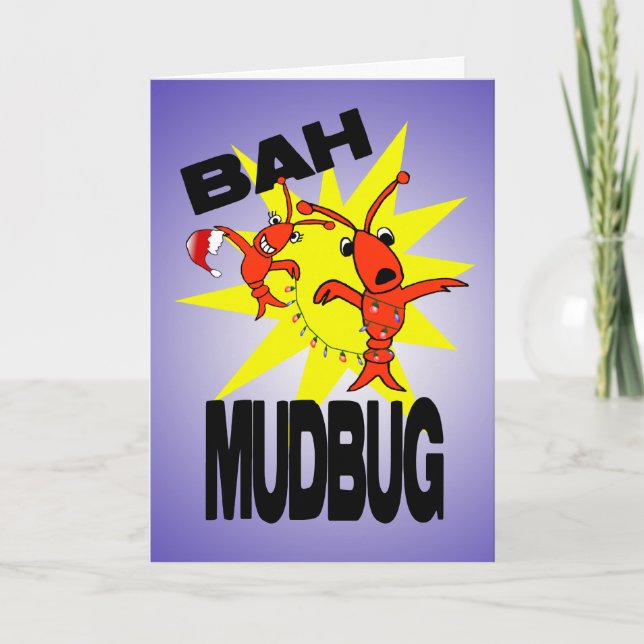 Jul för Bah Mudbug Humbugkräftor Helgkort (Framsida)