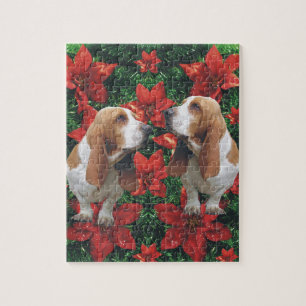 Jul för Bassethundjulstjärna Pussel