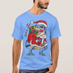 Jul för Boys Kids Dinosaur T rex Santa Gif Shirt