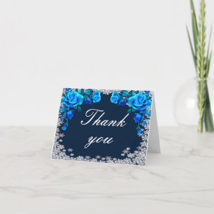 Jul för Bright Blue Ro Snowflake Tack Kort