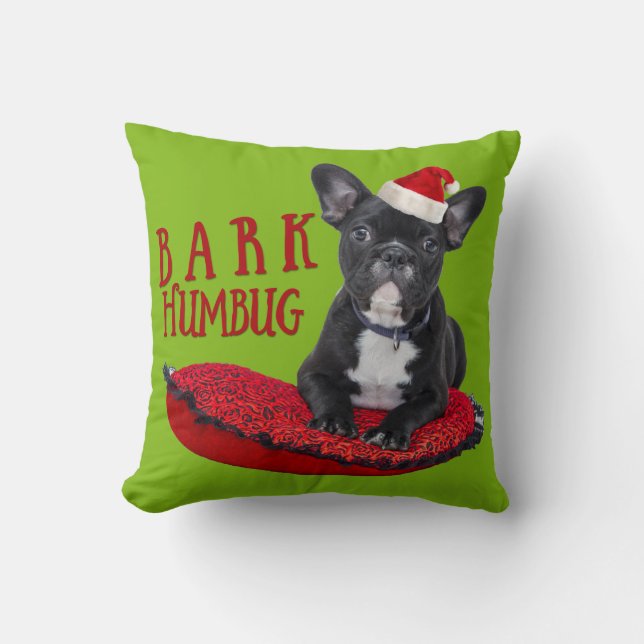 Jul för bulldogg för förtjusande SKÄLLHumbug Kudde (Framsida)