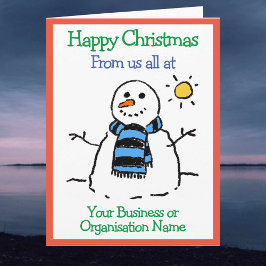 Jul för Business eller Organization Snögubbe Desig Kort
