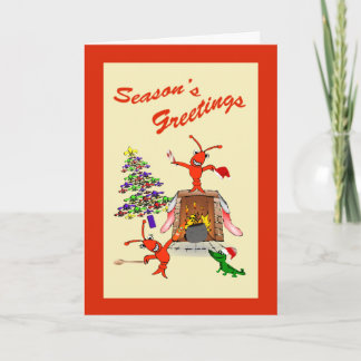 Jul för Cajun kräftorGumbo Helgkort
