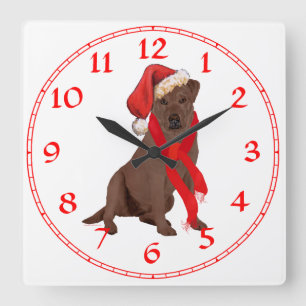 Jul för chokladLabrador Retriever Fyrkantig Klocka
