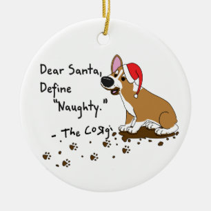 Jul för Corgi för kär Santa Pembroke walesisk Julgransprydnad Keramik