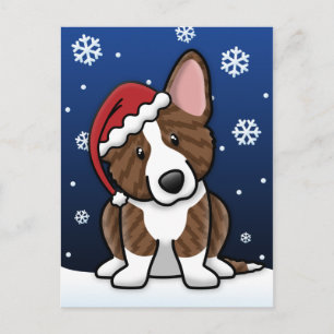 Jul för Corgi Kawaii för Brindle kofta walesisk Helg Vykort