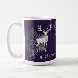 Jul för Elfenbenskusten Reindeer Lila Kaffemugg