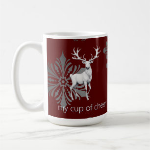 Jul för Elfenbenskusten Reindeer Röd Kaffemugg