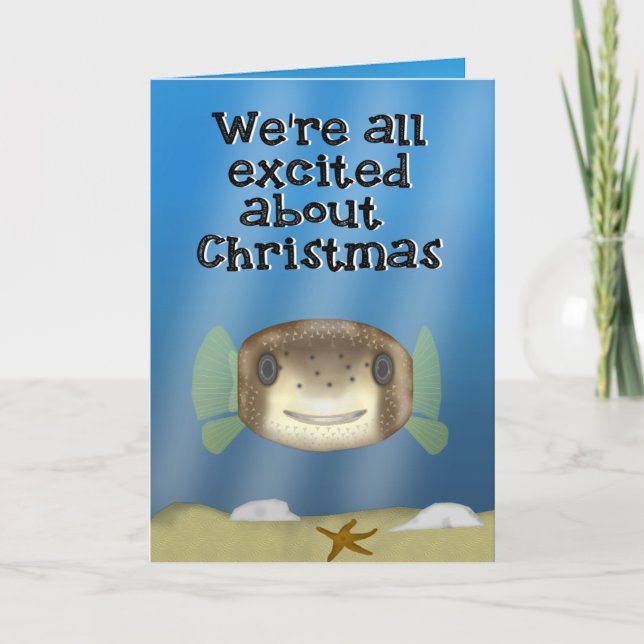 Jul för en PorcupinePufferfisk Kort (Framsida)