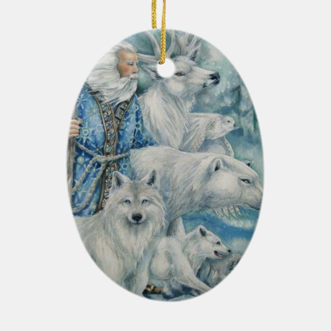 Jul för en skogsmark julgransprydnad keramik (Baksidan)