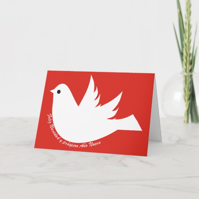 Jul för Feliz Navidad y prósperoAño Nuevo duva Helgkort (Framsida)