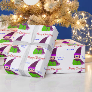 Jul för flicka för hatt för plommon för Fa-LaL Presentpapper