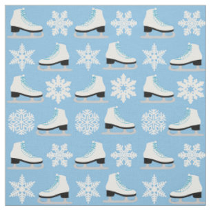 Jul för för blåttfigurskridskor och snöflingor tyg