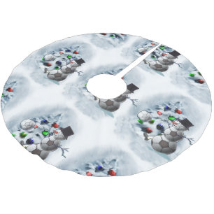 Jul för fotbollbollsnögubbe julgransmatta borstad polyester