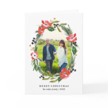 Jul för foto | för chic vattenfärg blom- oval