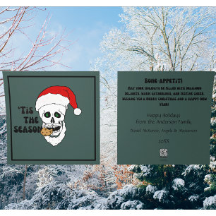 Jul för Halloween Älskare får Santa Skull Julkort