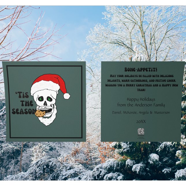 Jul för Halloween Älskare får Santa Skull Julkort (Skapare uppladdad)