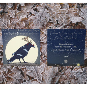 Jul för Halloween Älskare-Kråkan Reindeer Julkort