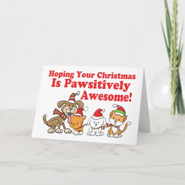 Jul för hund- & kattPawsitively fantastisk Helgkort (Framsida)