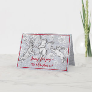 Jul för kanin Snowflake Bunny Silver Glitter Helgkort