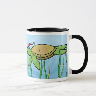 Jul för Kawaii grön havssköldpadda Mugg