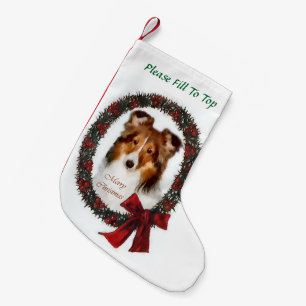 Jul för kran för Shetland Sheepdog Liten Julstrumpa