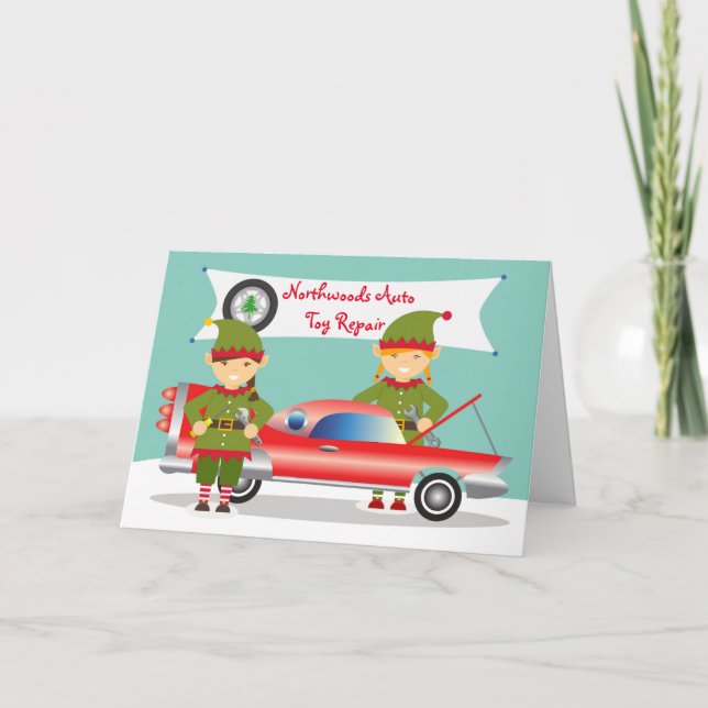 Jul för kvinnliga mekaniska trädgårdsredskap helgkort (Framsida)
