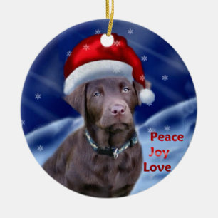 Jul för Labrador Retriever Julgransprydnad Keramik