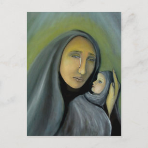 Jul för Madonna och barnMary Jesus religiösa Helg Vykort