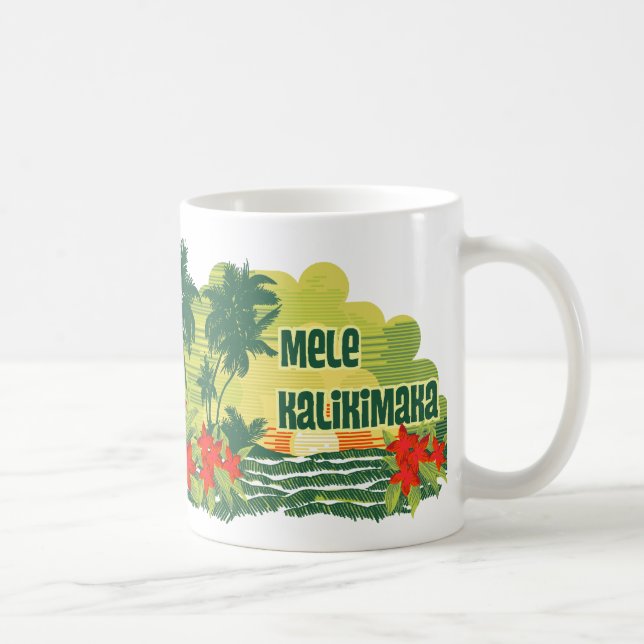 Jul för Mele Kalikimaka tropisk öhawaiibo Kaffemugg (Höger)