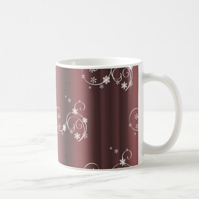 Jul för Metallic Brown White Swirls Kaffemugg (Höger)