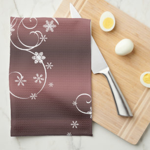 Jul för Metallic Brown White Swirls Kökshandduk