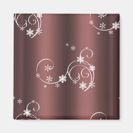 Jul för Metallic Brown White Swirls Magnet