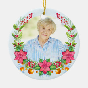 Jul för minnesmärke för julstjärnakranfoto julgransprydnad keramik