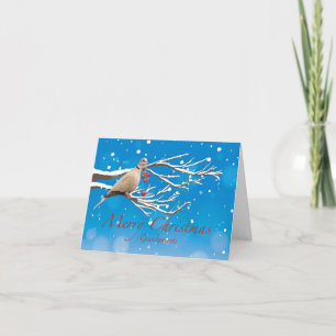 Jul för morföräldrar med Dove i vinter Helgkort