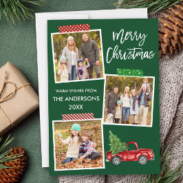 Jul för penselskript, Craft Tape Red Lastbil Julkort