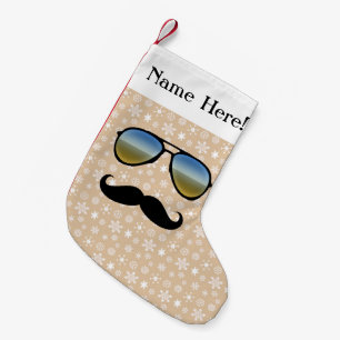 Jul för personlig för mustaschexponeringsglas liten julstrumpa