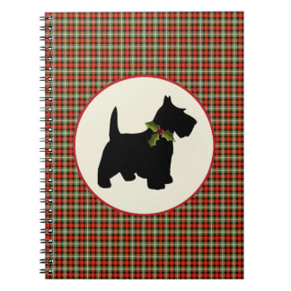 Jul för pläd för Scottiehund Scotch Anteckningsbok