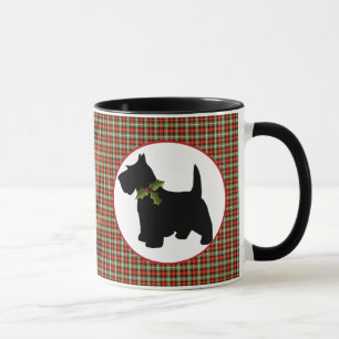 Jul för pläd för Scottiehund Scotch Mugg