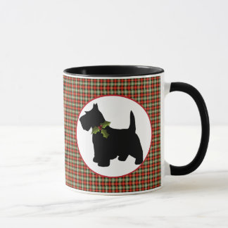Jul för pläd för Scottiehund Scotch Mugg